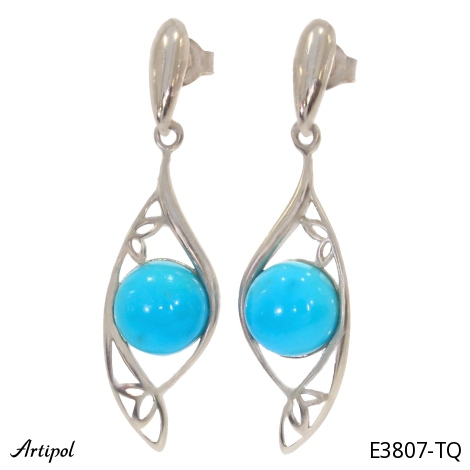 Earrings E3807-TQ with real Turquoise