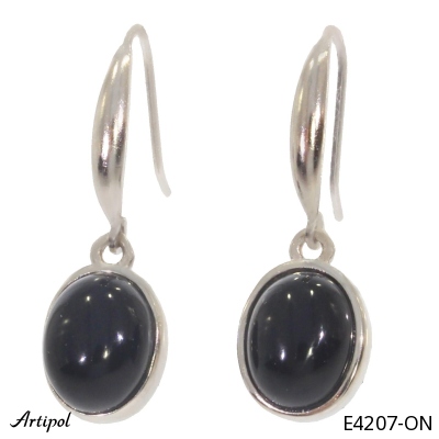 Earrings E4207-ON with real Black Onyx