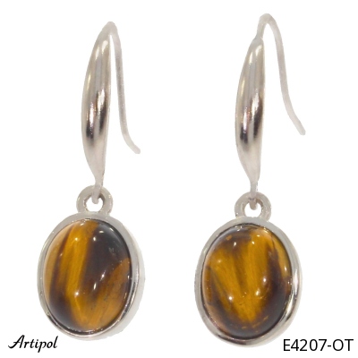 Earrings E4207-OT with real Tiger's eye