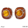 Earrings E4613-B with real Amber
