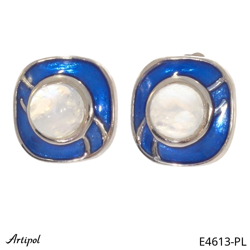 Earrings E4613-PL with real Moonstone