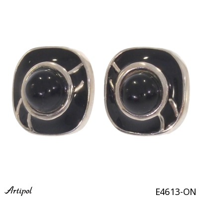 Earrings E4613-ON with real Black Onyx