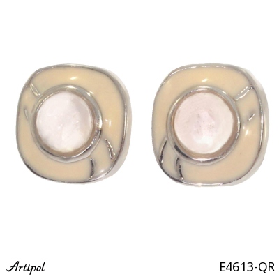 Earrings E4613-QR with real Rose quartz