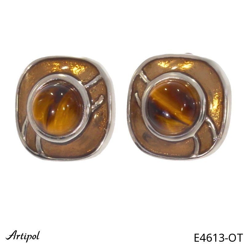 Boucles d'oreilles E4613-OT en Oeil de tigre véritable