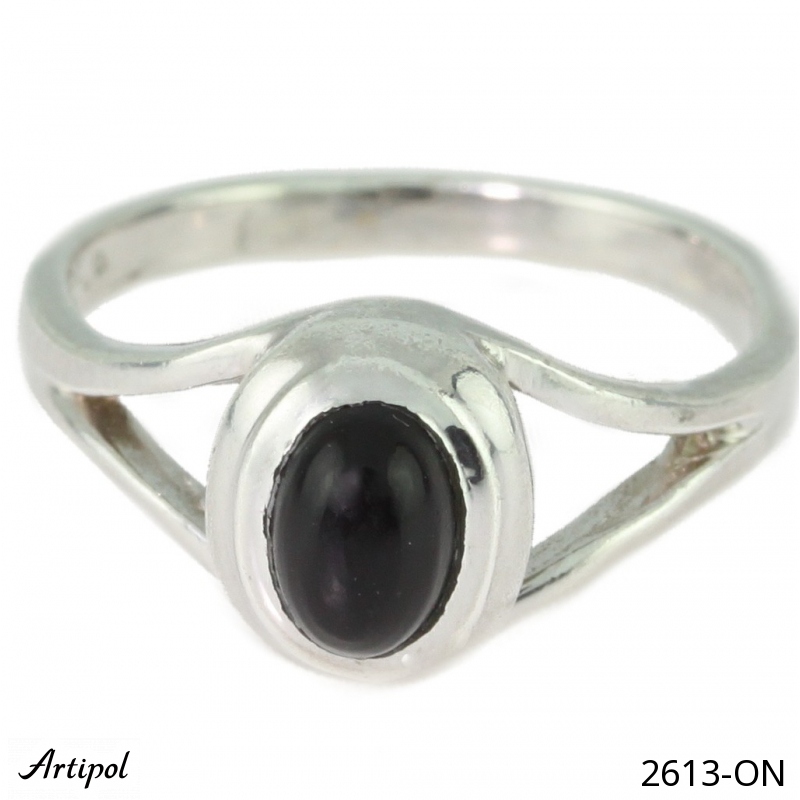 Bague 2613-ON en Onyx noir véritable