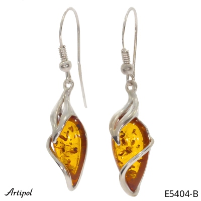Earrings E5404-B with real Amber