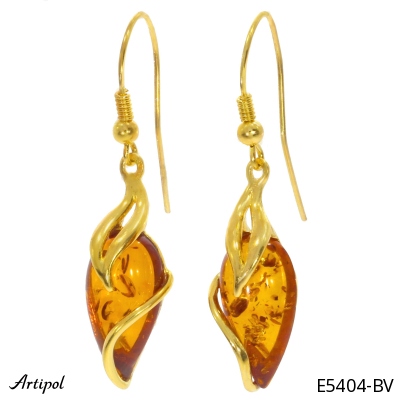 Earrings E5404-BV with real Amber