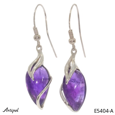 Earrings E5404-A with real Amethyst