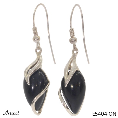 Earrings E5404-ON with real Black Onyx