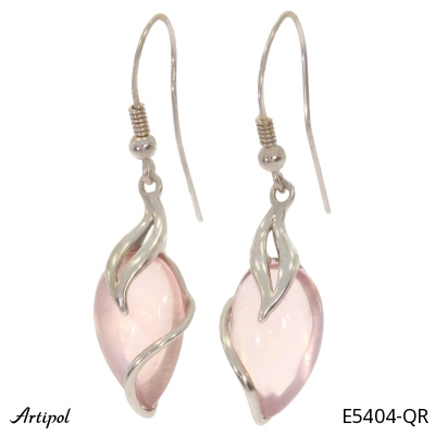 Boucles d'oreilles E5404-QR en Quartz rose véritable