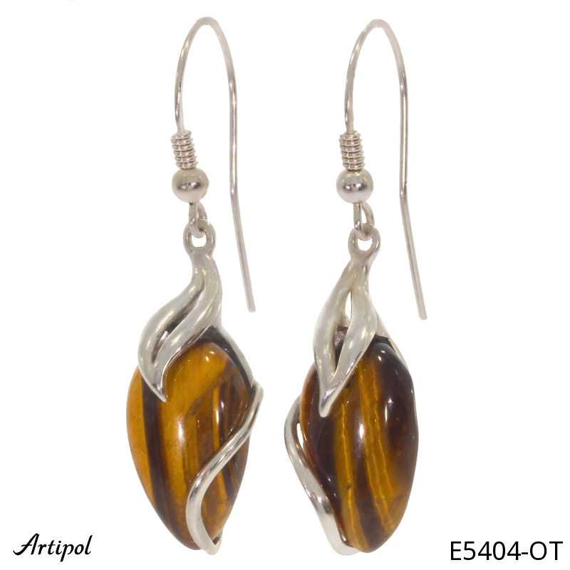 Boucles d'oreilles E5404-OT en Oeil de tigre véritable