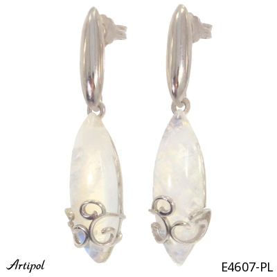 Earrings E4607-PL with real Moonstone