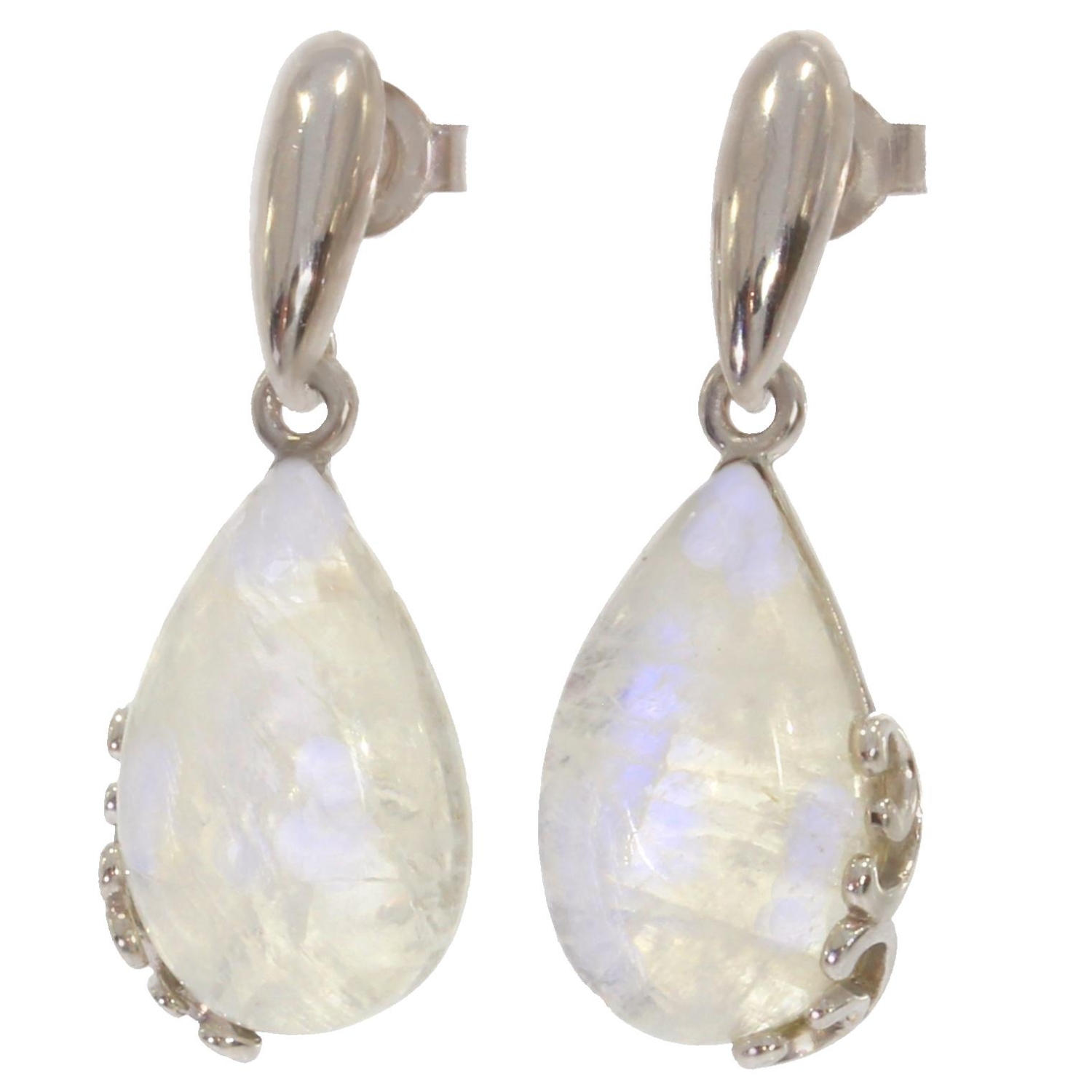Boucles d'oreilles vintage en cristal de pierre de lune