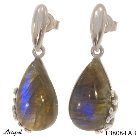 Earrings E3808-LAB with real Labradorite