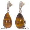 Earrings E3808-OT with real Tiger's eye
