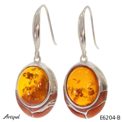 Earrings E6204-B with real Amber