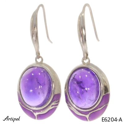 Earrings E6204-A with real Amethyst