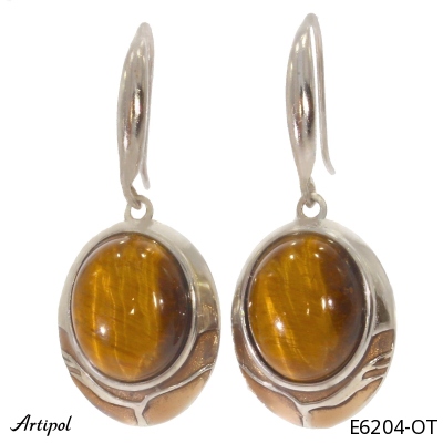 Earrings E6204-OT with real Tiger's eye