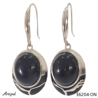 Earrings E6204-ON with real Black Onyx