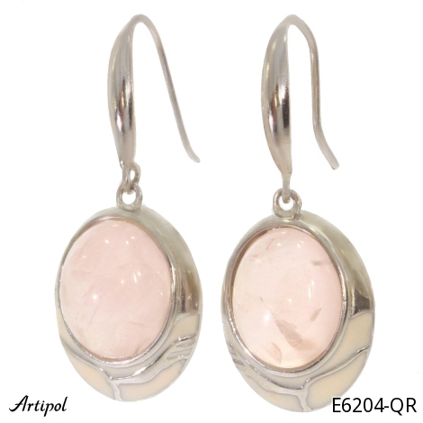 Boucles d'oreilles E6204-QR en Quartz rose véritable