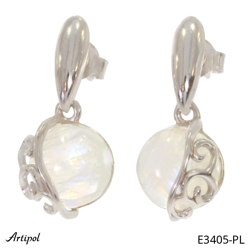 Boucles d'oreilles E3405-PL en Pierre de lune véritable