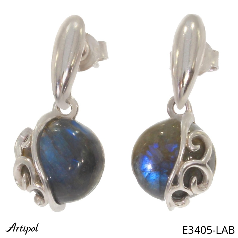 Boucles d'oreilles E3405-LAB en Labradorite véritable