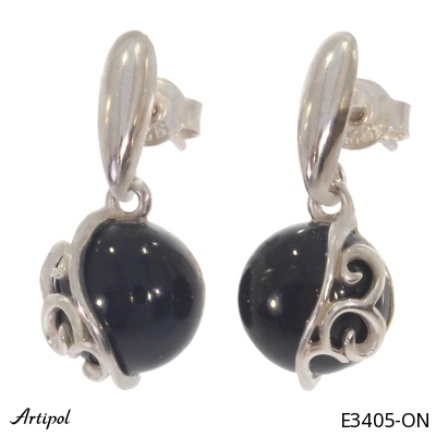 Earrings E3405-ON with real Black Onyx