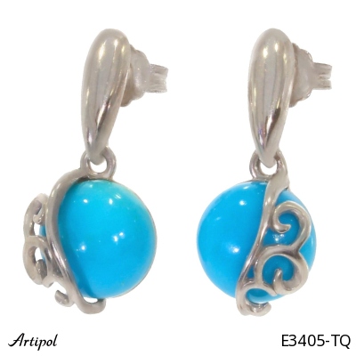 Boucles d'oreilles E3405-TQ en Turquoise véritable