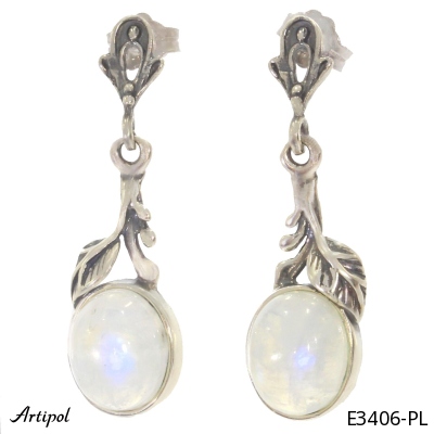 Earrings E3406-PL with real Moonstone