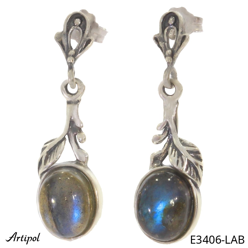 Boucles d'oreilles E3406-LAB en Labradorite véritable