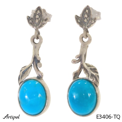 Boucles d'oreilles E3406-TQ en Turquoise véritable