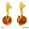 Earrings E3407-BV with real Amber