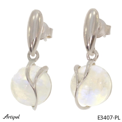 Boucles d'oreilles E3407-PL en Pierre de lune véritable