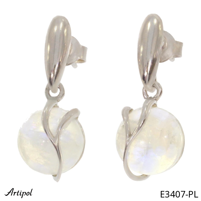 Boucles d'oreilles E3407-PL en Pierre de lune véritable