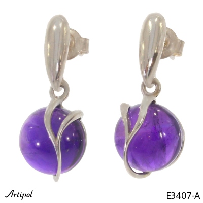 Earrings E3407-A with real Amethyst