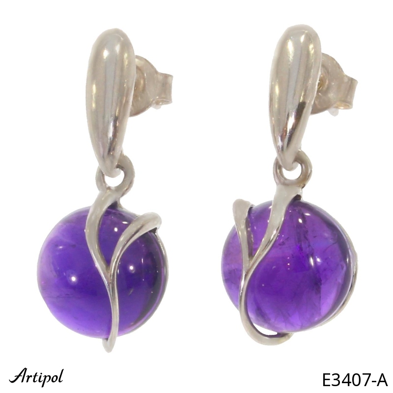 Boucles d'oreilles E3407-A en Amethyste véritable