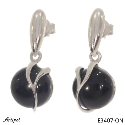 Earrings E3407-ON with real Black Onyx