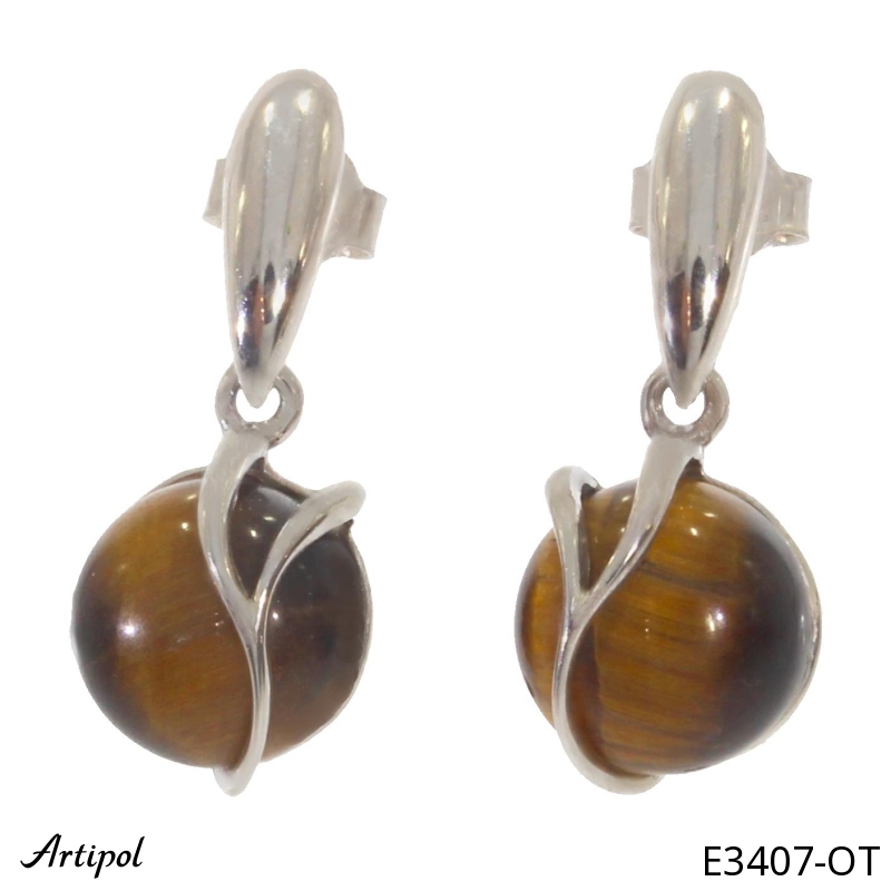 Boucles d'oreilles E3407-OT en Oeil de tigre véritable