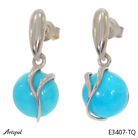Boucles d'oreilles E3407-TQ en Turquoise véritable
