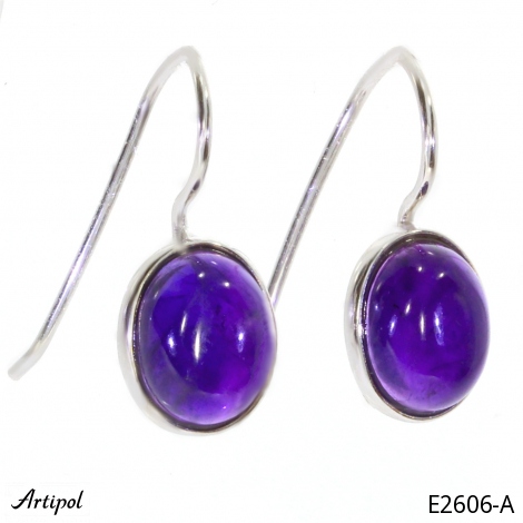 Earrings E2606-A with real Amethyst