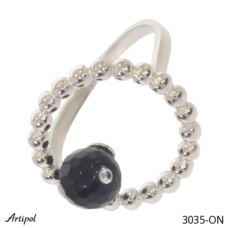 Bague 3035-ON en Onyx noir véritable