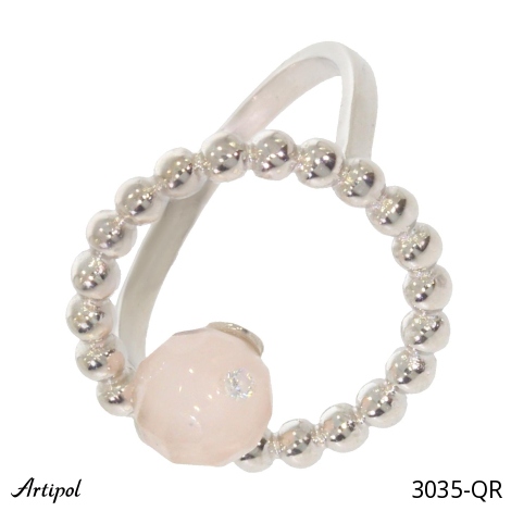 Bague 3035-QR en Quartz rose véritable
