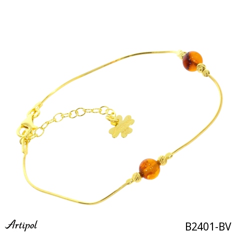 Armreif B2401-BV mit echter Bernstein