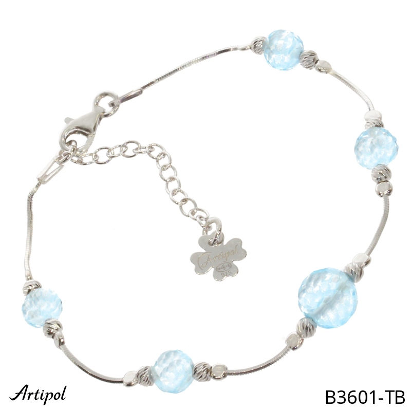 Armreif B3601-TB mit echter Blauem Topas