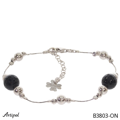 Armreif B3803-ON mit echter Schwarzem Onyx