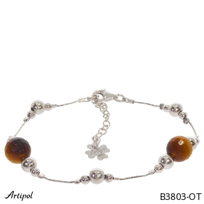 Bracelet B3803-OT with real Tiger’s Eye