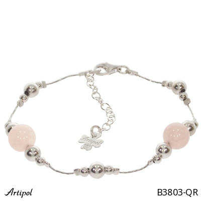 Bracelet B3803-QR en Quartz rose véritable