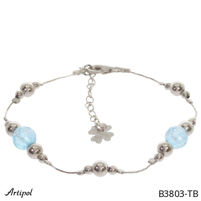Bracelet B3803-TB with real Blue topaz