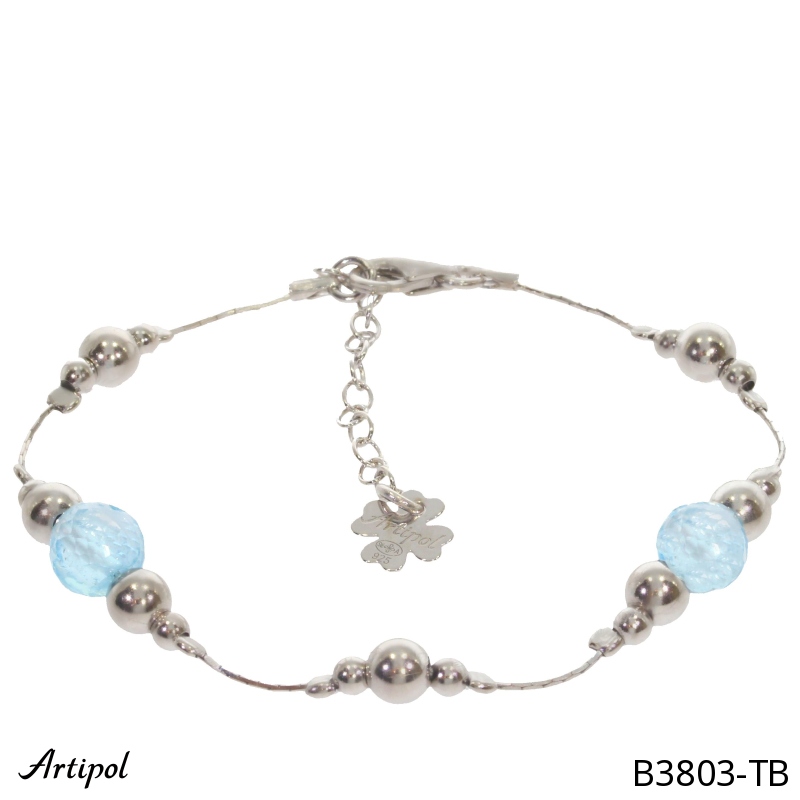 Bracelet B3803-TB with real Blue topaz