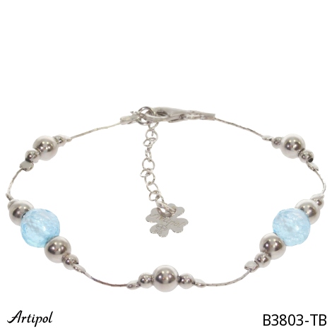 Bracelet B3803-TB with real Blue Topaz